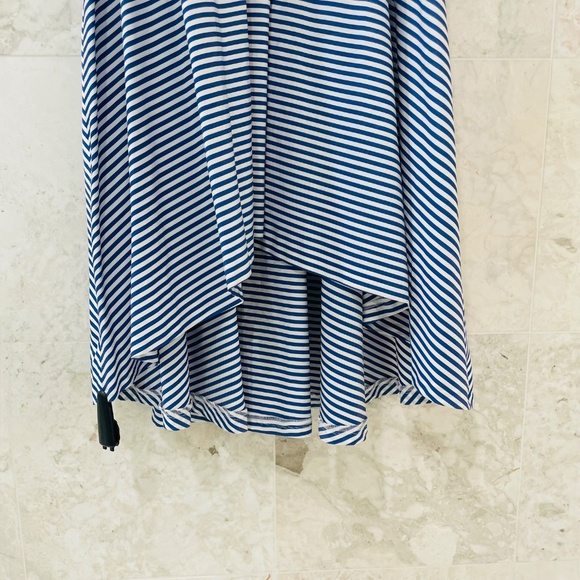 NWT SANDRO Dress Blue White Striped Cotton Lace Back "Gana" - Picture 8 of 13